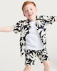 image 1 of F&F Boys Tropical Leaf Print Shirt and Short Set in Multi Black White