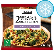 Tesco Asian Style Rice & Greens 2 X 200G