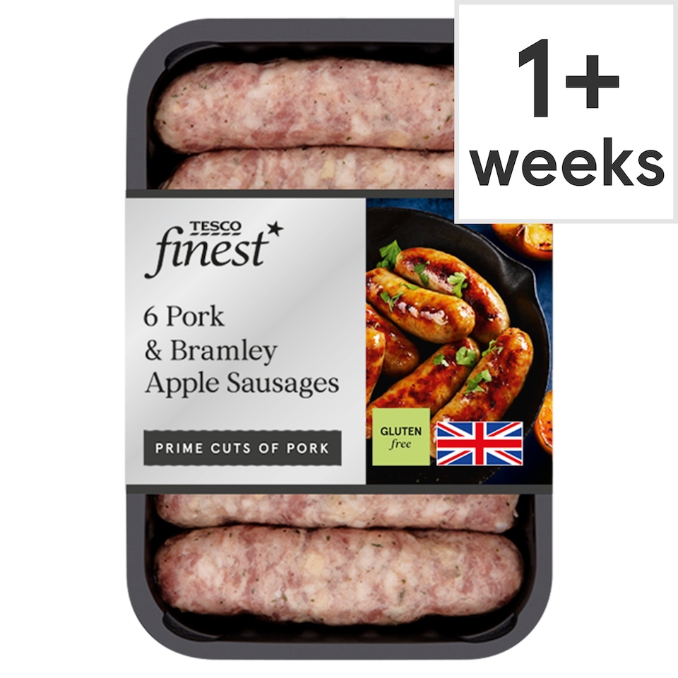 Tesco Finest 6 Pork & Apple Sausages 400G