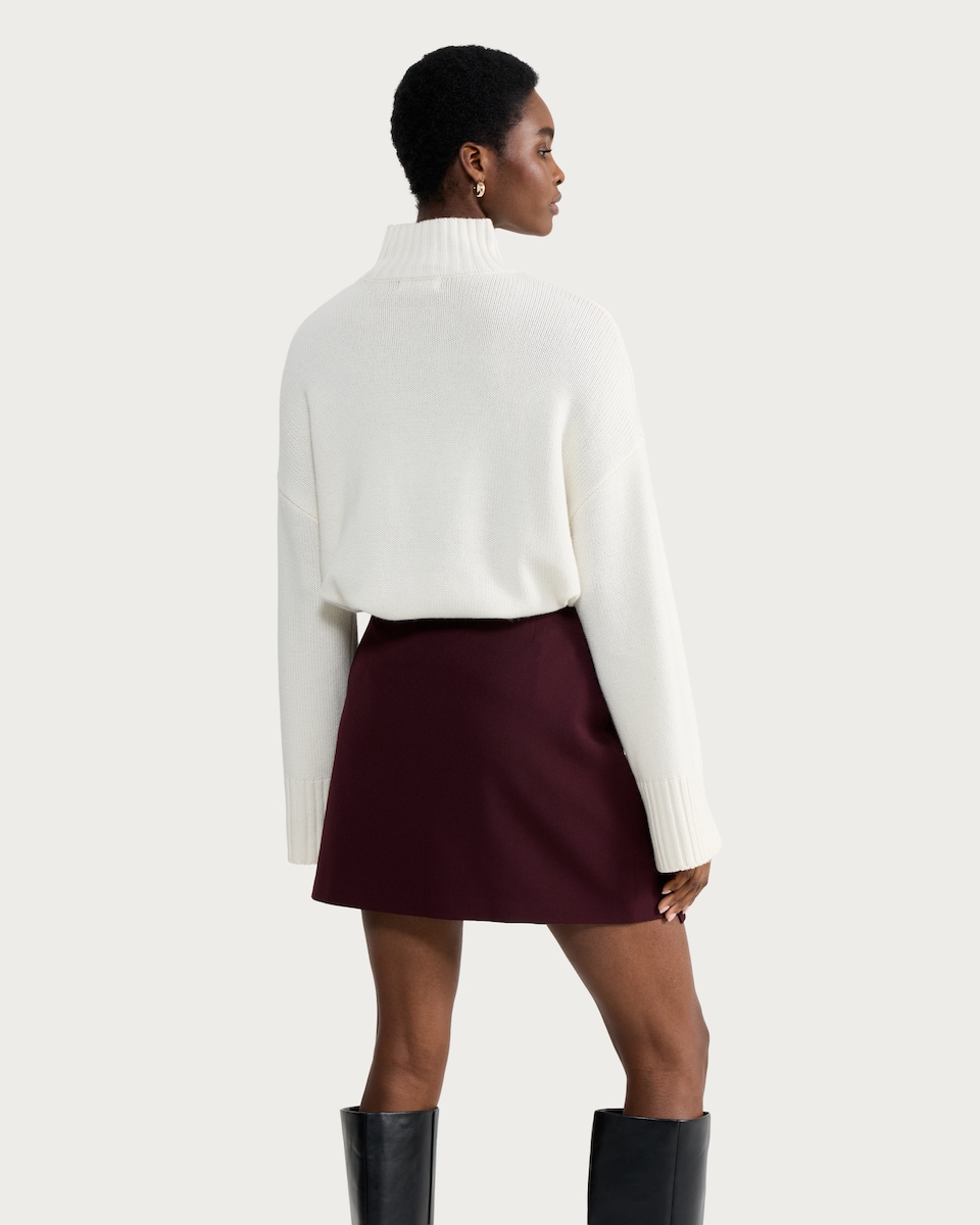 image 1 of F&F Button Detail Wrap Mini Skirt in Purple