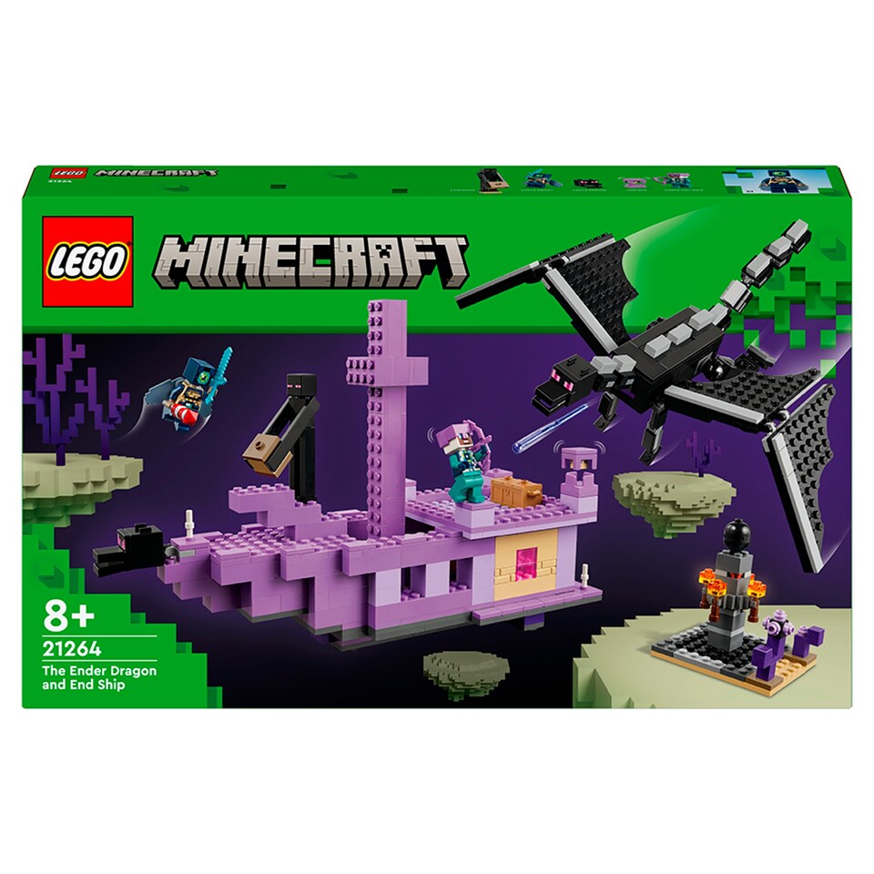 obrázok 1 z LEGO Minecraft 21264 Drak z Enderu a loď z Endu