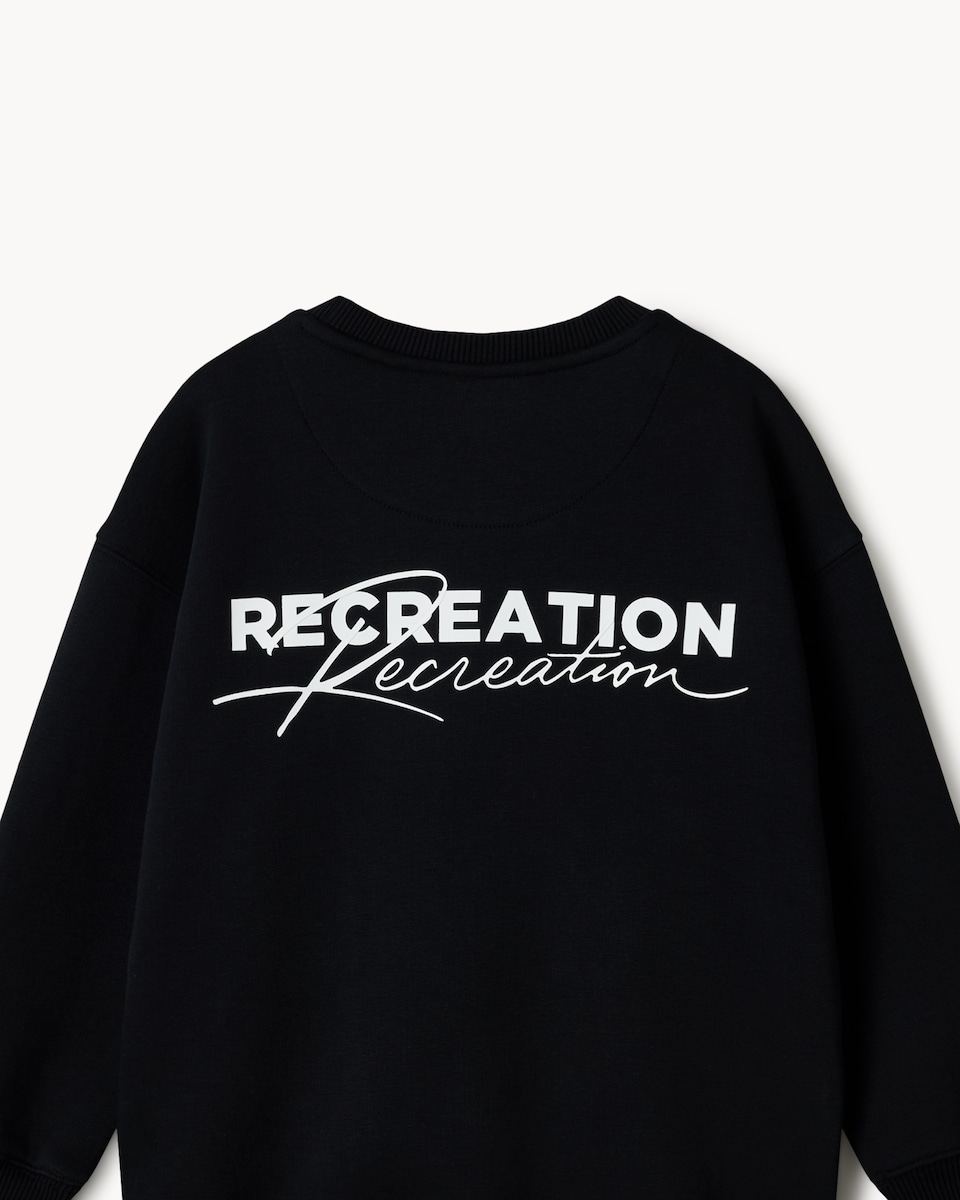 image 1 of F&F Boys Cotton Rich Slogan Sweatshirt in Black