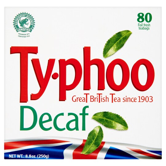 Typhoo Decaffeinated 80 Teabags 250G Tesco Groceries