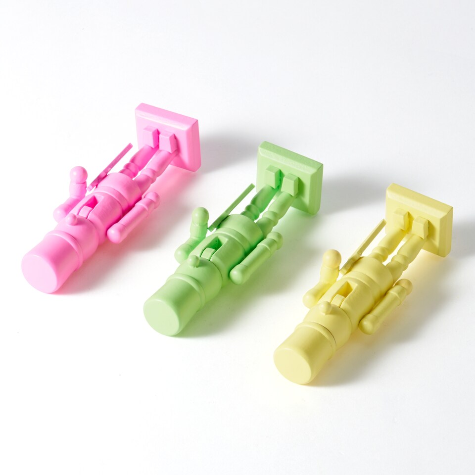image 1 of Paperchase Neon Christmas Set of 3 Wooden Nutcrackers