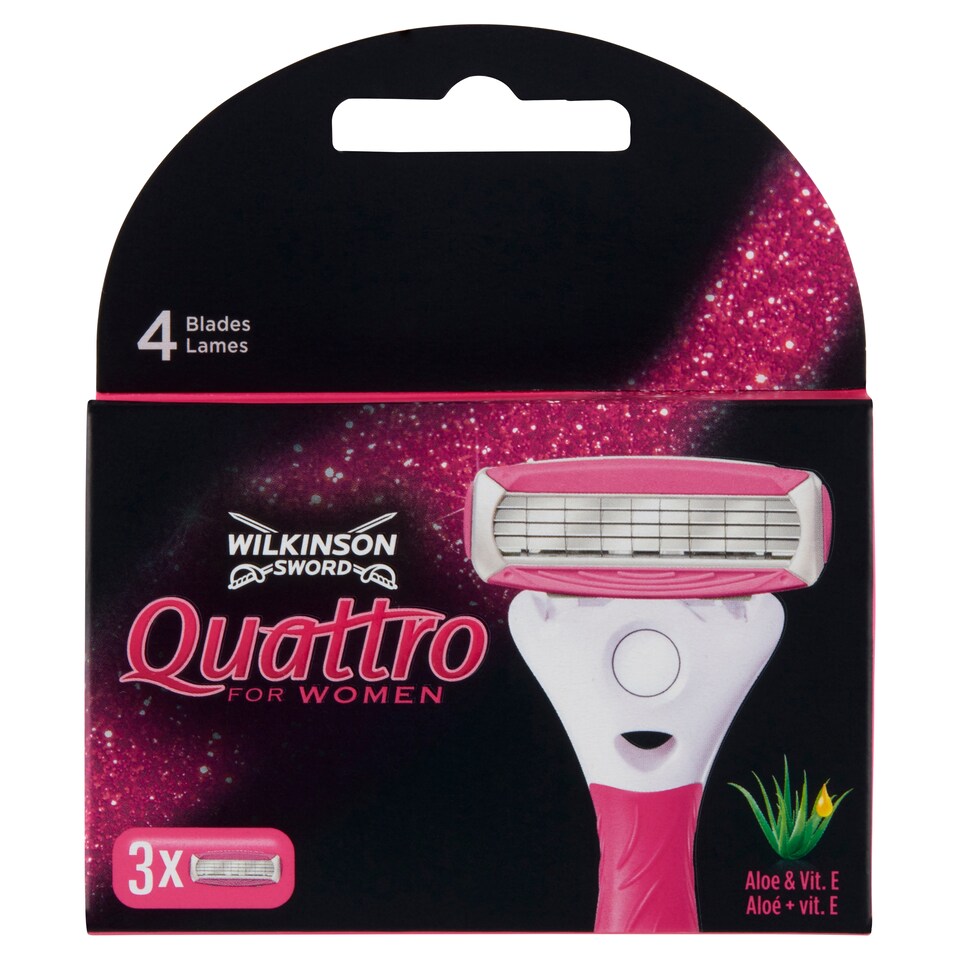 Wilkinson Sword Quattro for Women Razor Head with 4 Blades 3 pcs
