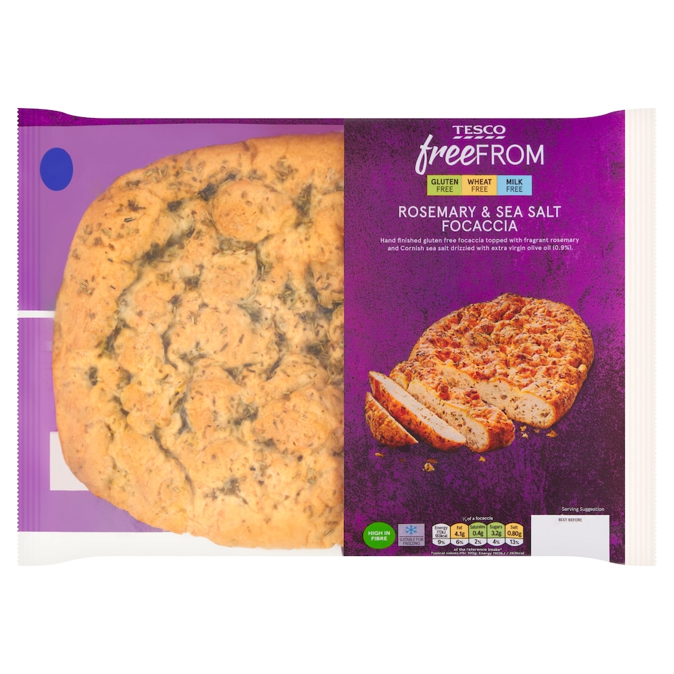 Tesco Free From Rosemary & Sea Salt Focaccia 350g