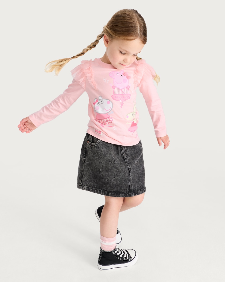 image 1 of Peppa Pig Pure Cotton Ballet Print Top in Pink