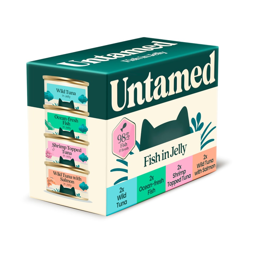image 1 of Untamed Fish Selection Box in Jelly Cat Food 6 x 75G