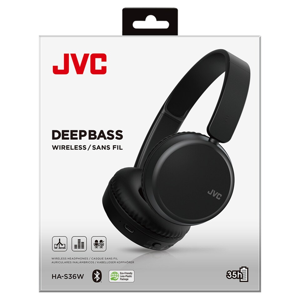 image 1 of Jvc Carbon Black Deep Bass Wireless Headphones