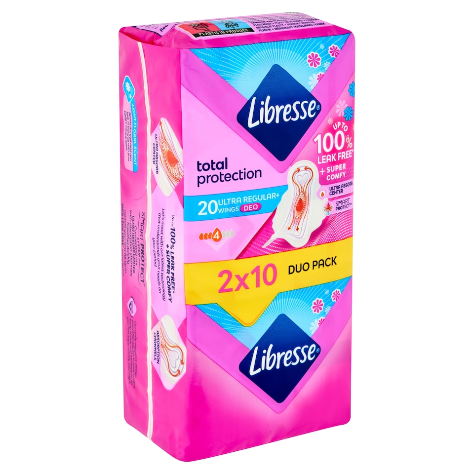 Libresse Ultra Regular+ Deo szárnyas egészségügyi betét illatosított 2 x 10 db  1. kép