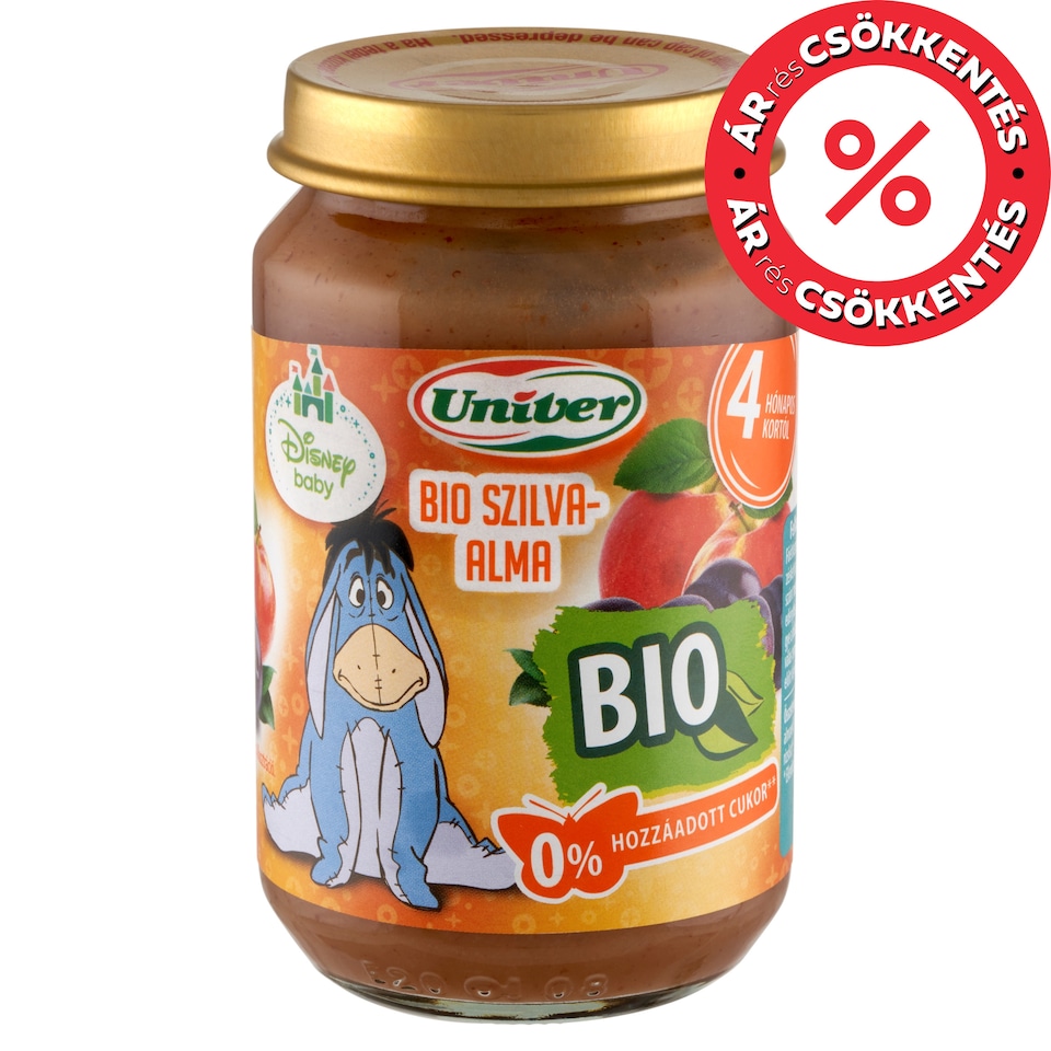 Univer bio szilva-alma bébidesszert 4 hónapos kortól 163 g