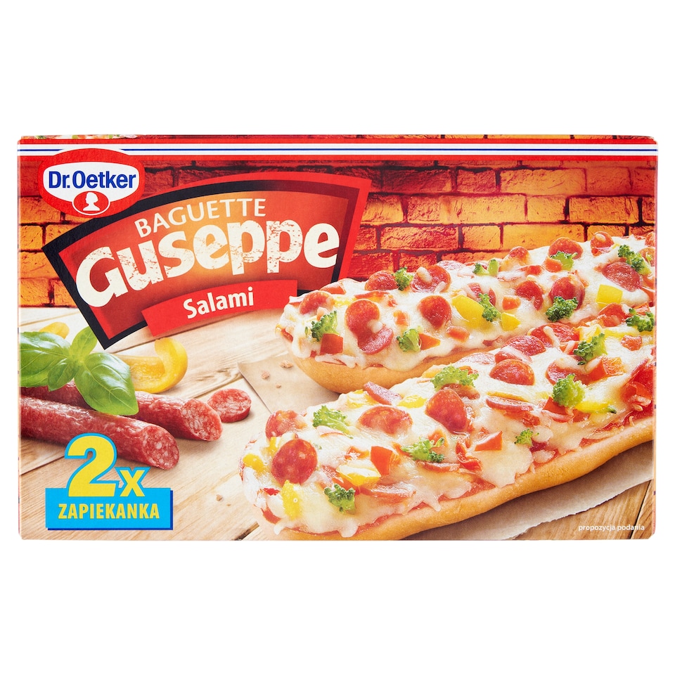 Dr. Oetker Guseppe gyorsfagyasztott bagett szalámival, sajttal és zöldségekkel 2 x 125 g (250 g)
