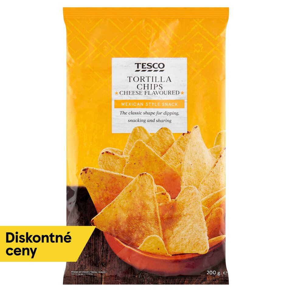 Tesco Kukuričné lupienky s príchuťou syra 200 g