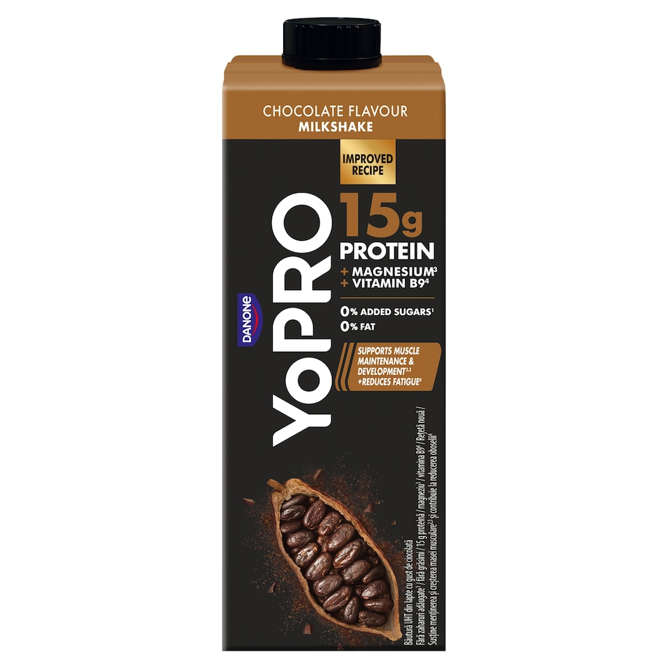 Danone YoPro UHT csokoládéízű sovány tejital, édesítőszerekkel, magnéziummal és folsavval 250 ml  1. kép
