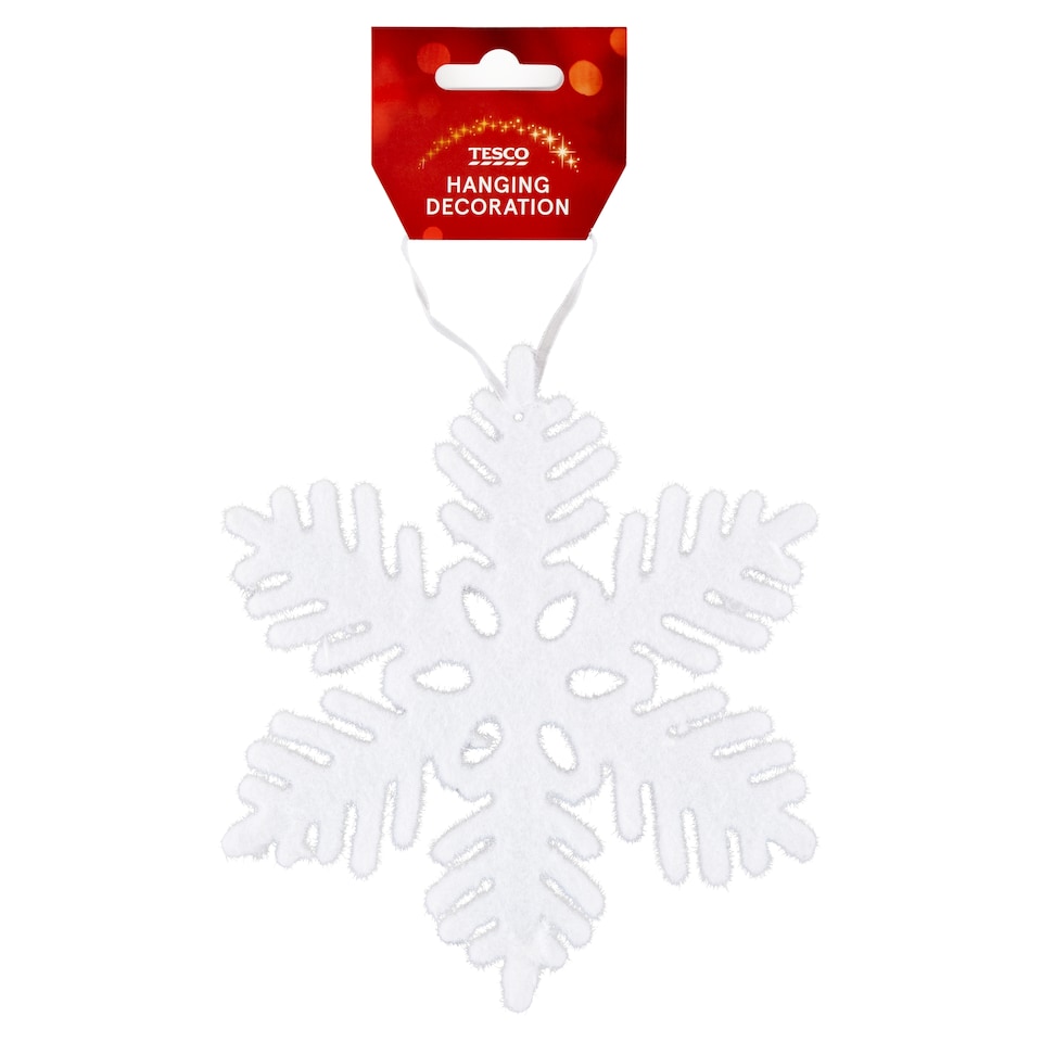 Tesco Large White Hanging Snowflake