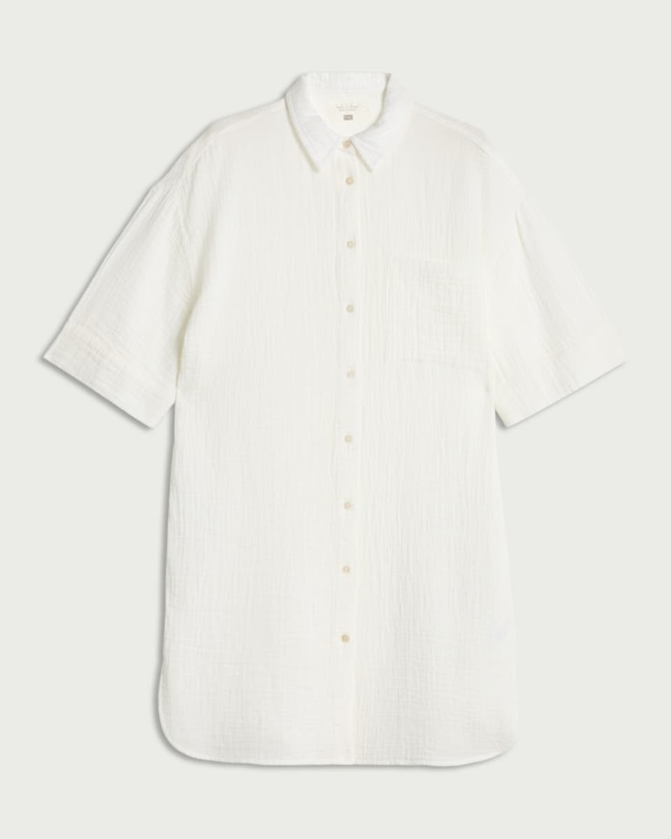 image 1 of F&F Pure Cotton Short Sleeved Pyjama Nightshirt in Cream