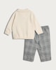 image 2 of F&F Baby 2-Piece Cotton Rich Cable Knit Jumper and Trousers Set in Cream