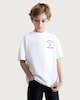 image 1 of F&F Boys Pure Cotton Pizza Club Oversized Fit T-Shirt in White