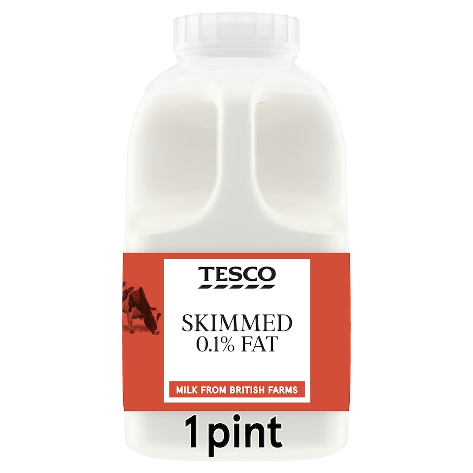 Tesco British Skimmed Milk 568Ml, 1 Pint