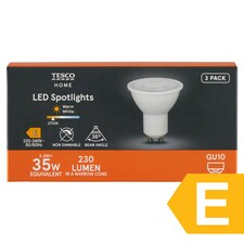 Tesco Home LED Spotlights 2.4W GU10 Warm White 3 pc
