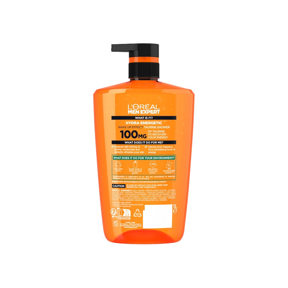 image 1 of L'Oreal Men Expert Hydra Energetic Shower Gel 1 Litre