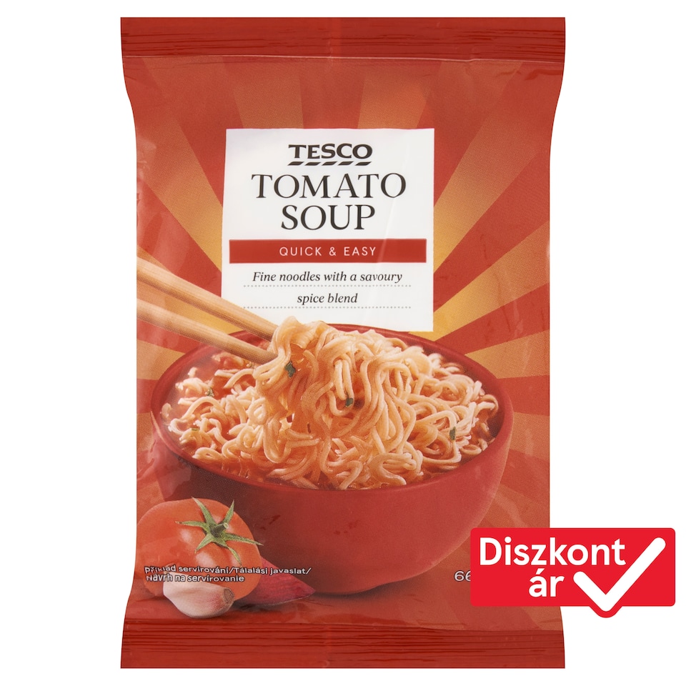 Tesco instant tésztaleves paradicsommal 66 g
