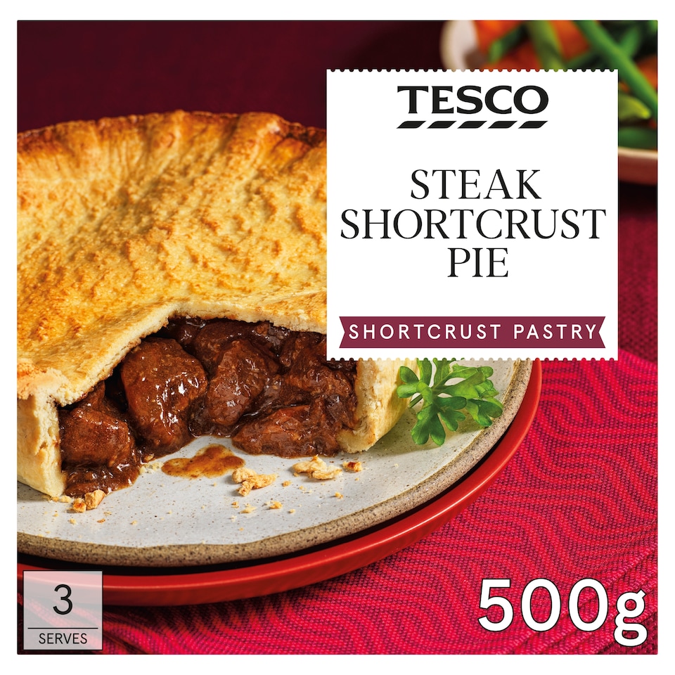 Tesco Steak Shortcrust Pie 500G