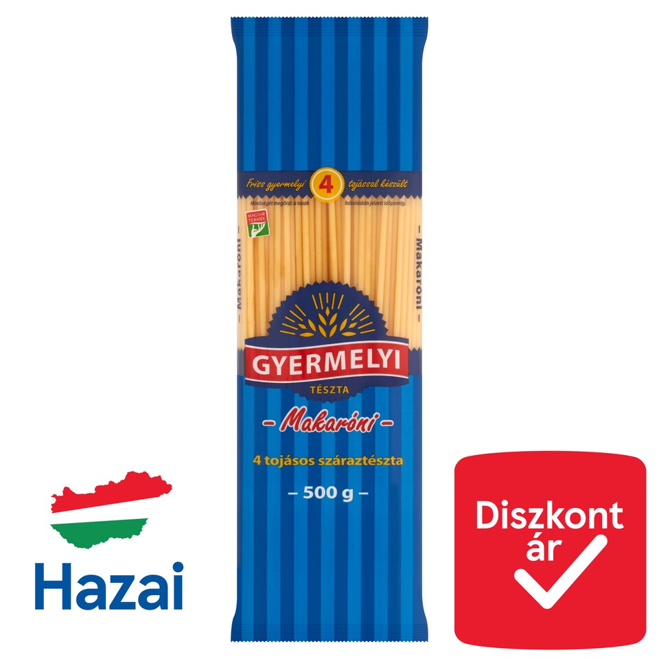 Gyermelyi makaróni 4 tojásos száraztészta 500 g