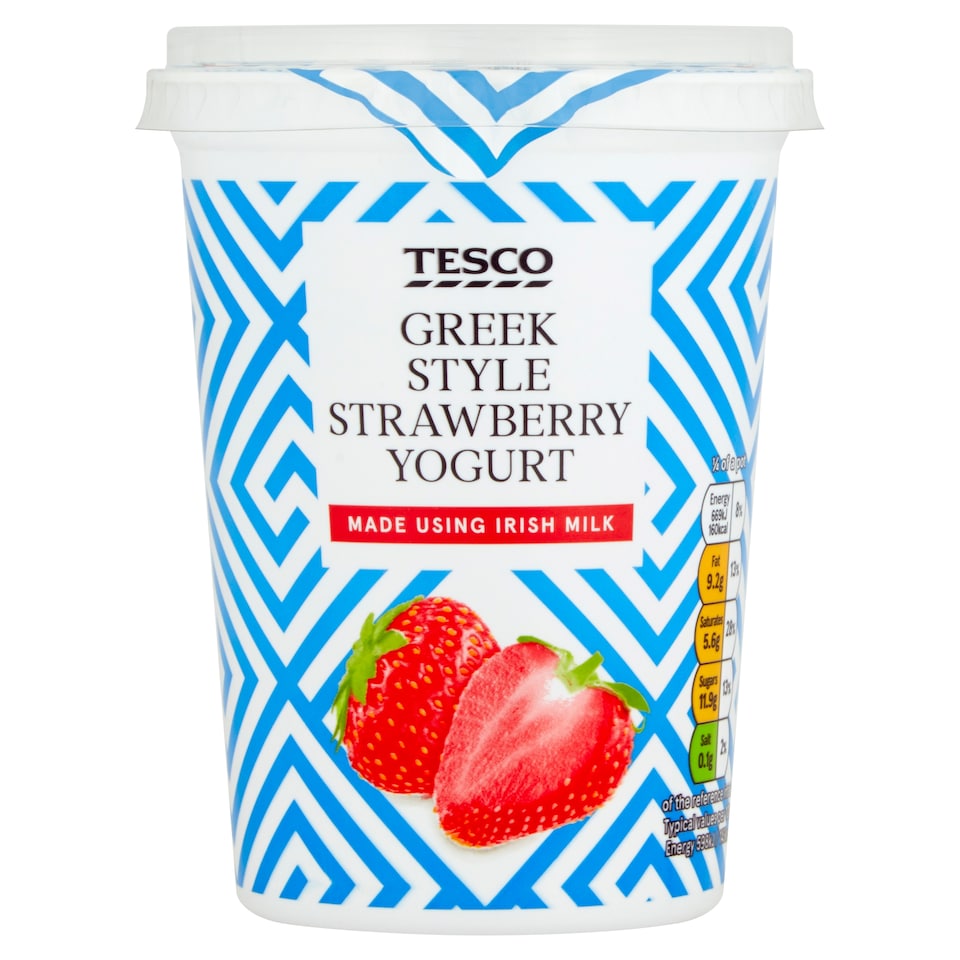 Tesco Greek Style Strawberry Yoghurt 450G