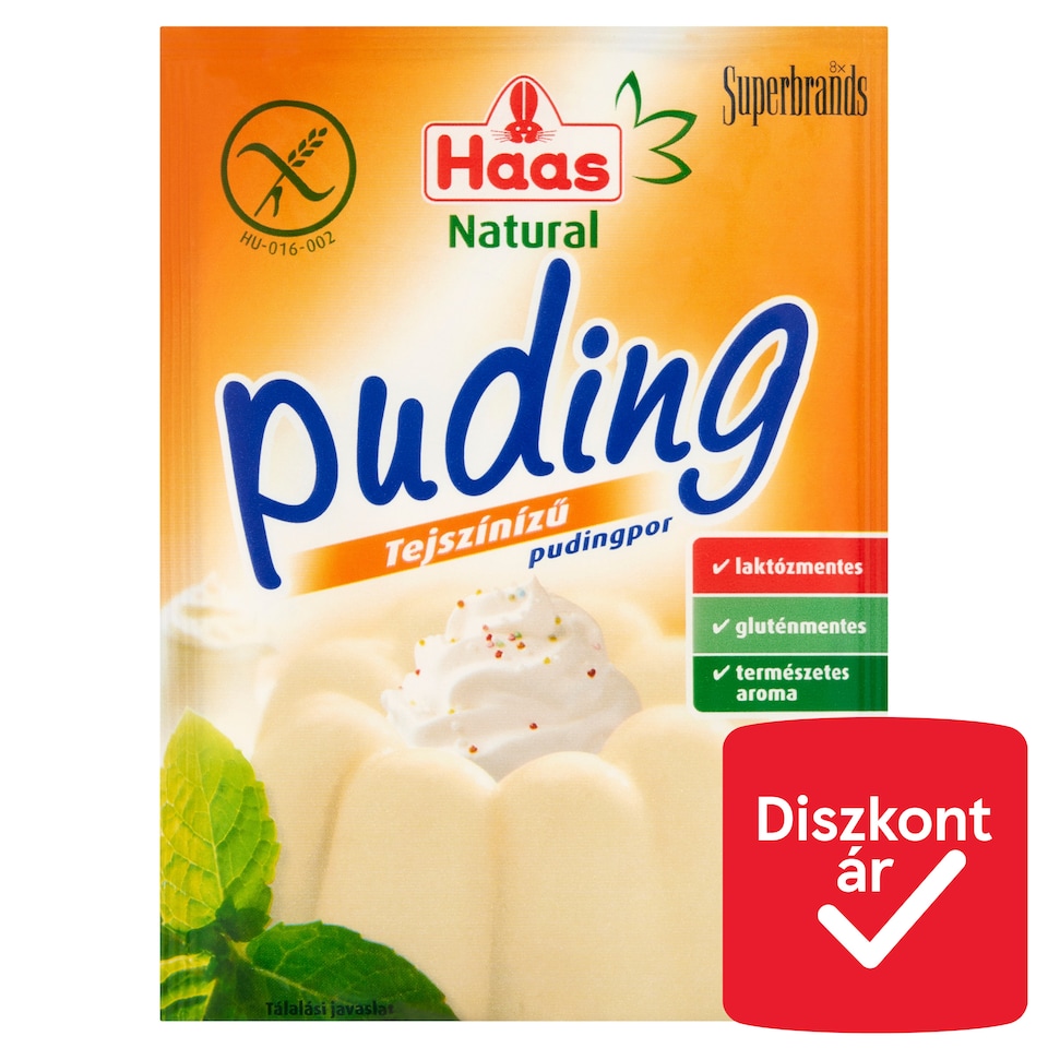 Haas Natural tejszínízű pudingpor 40 g