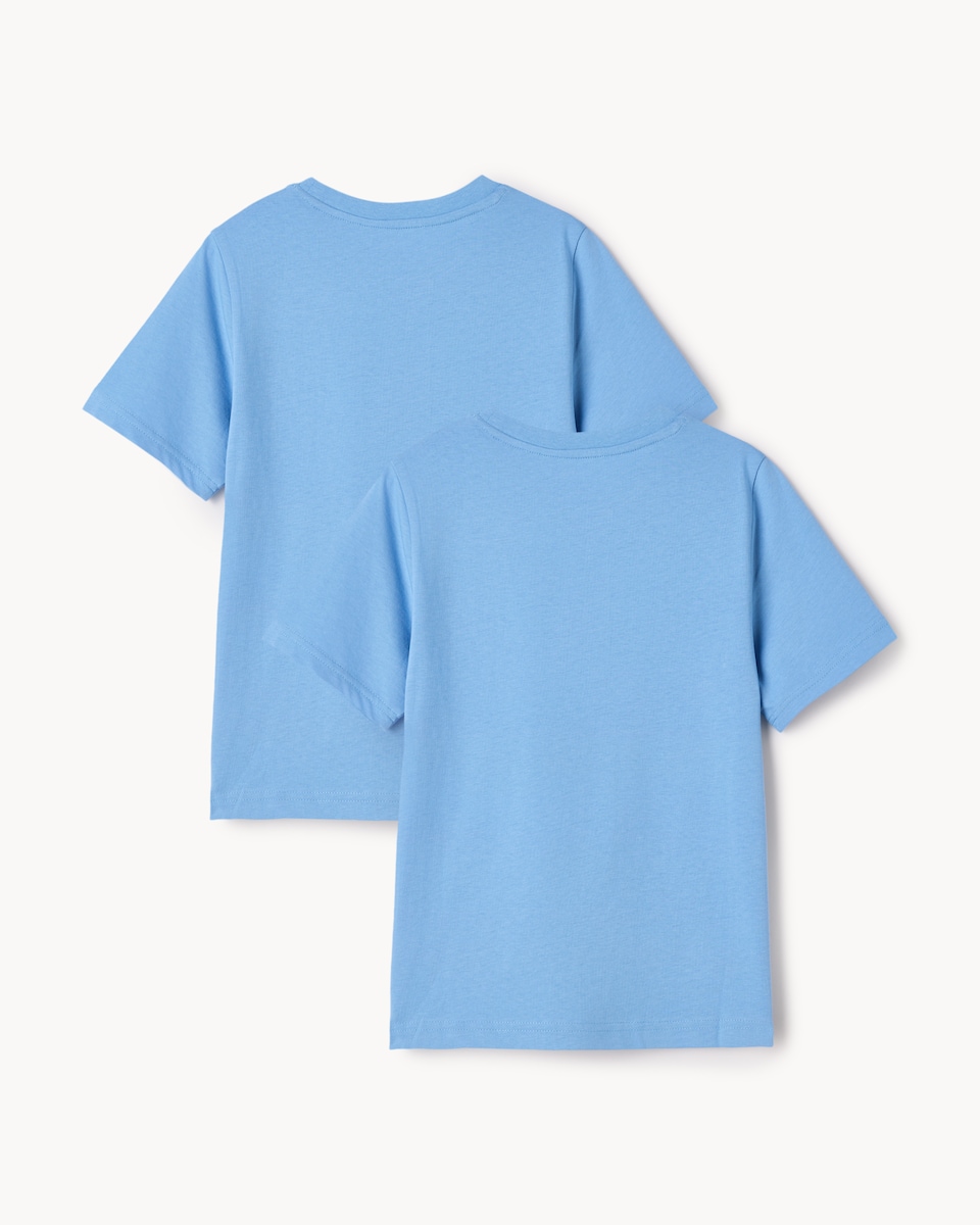 image 1 of F&F School Unisex 2-Pack Pure Cotton T-Shirts in Blue