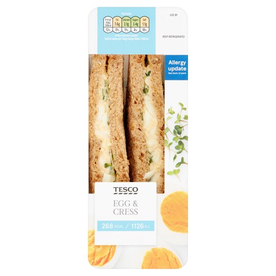 Tesco Calorie Controlled Egg & Cress Sandwich Tesco Groceries