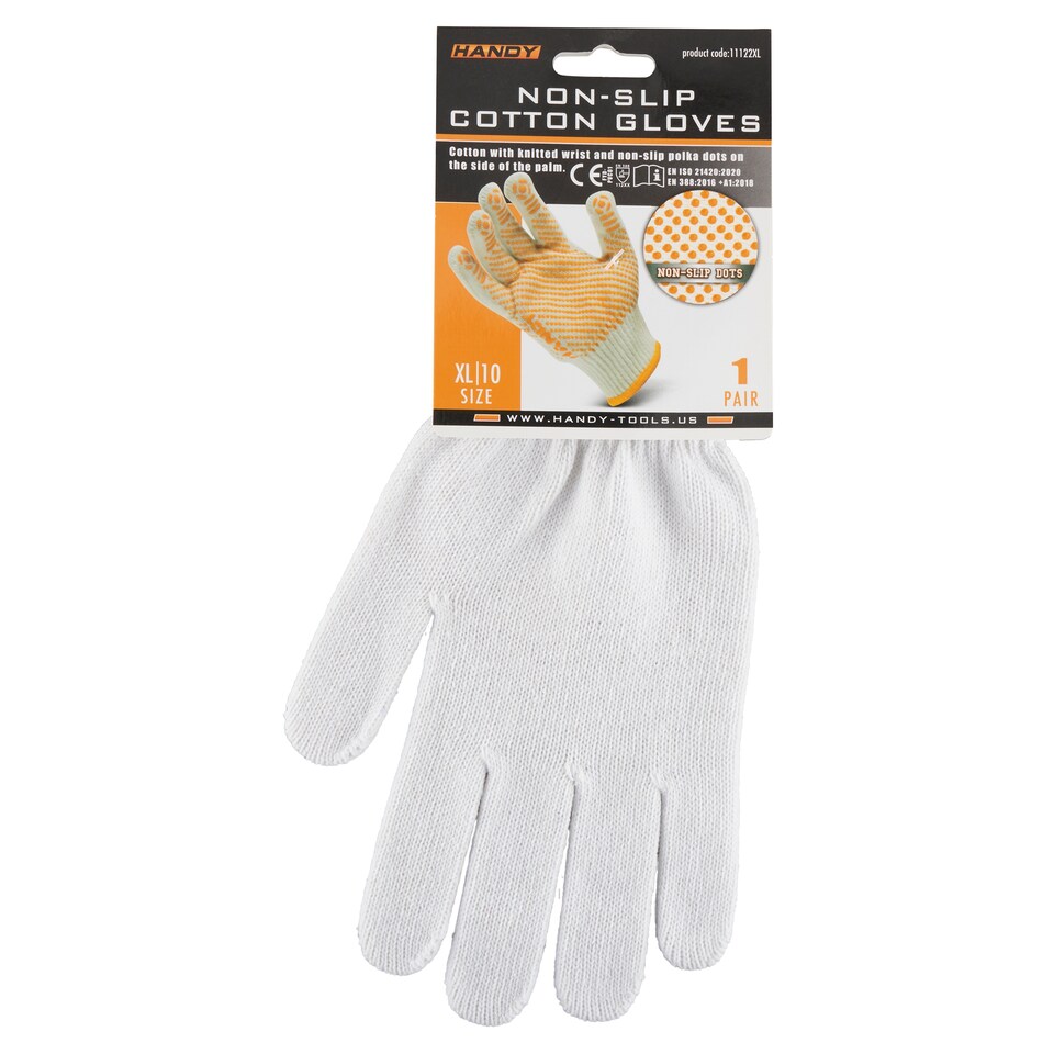 Handy Protišmykové bavlnené rukavice XL 1 pár