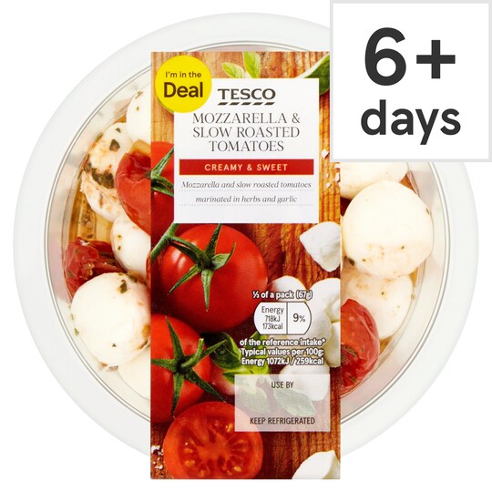Tesco Mozzarella Slow Roasted Tomatoes 200G Tesco Groceries