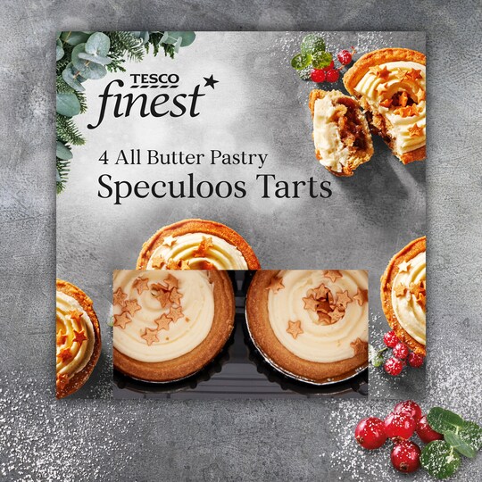 Tesco Finest 4 All Butter Pastry Speculoos Tarts Tesco Groceries