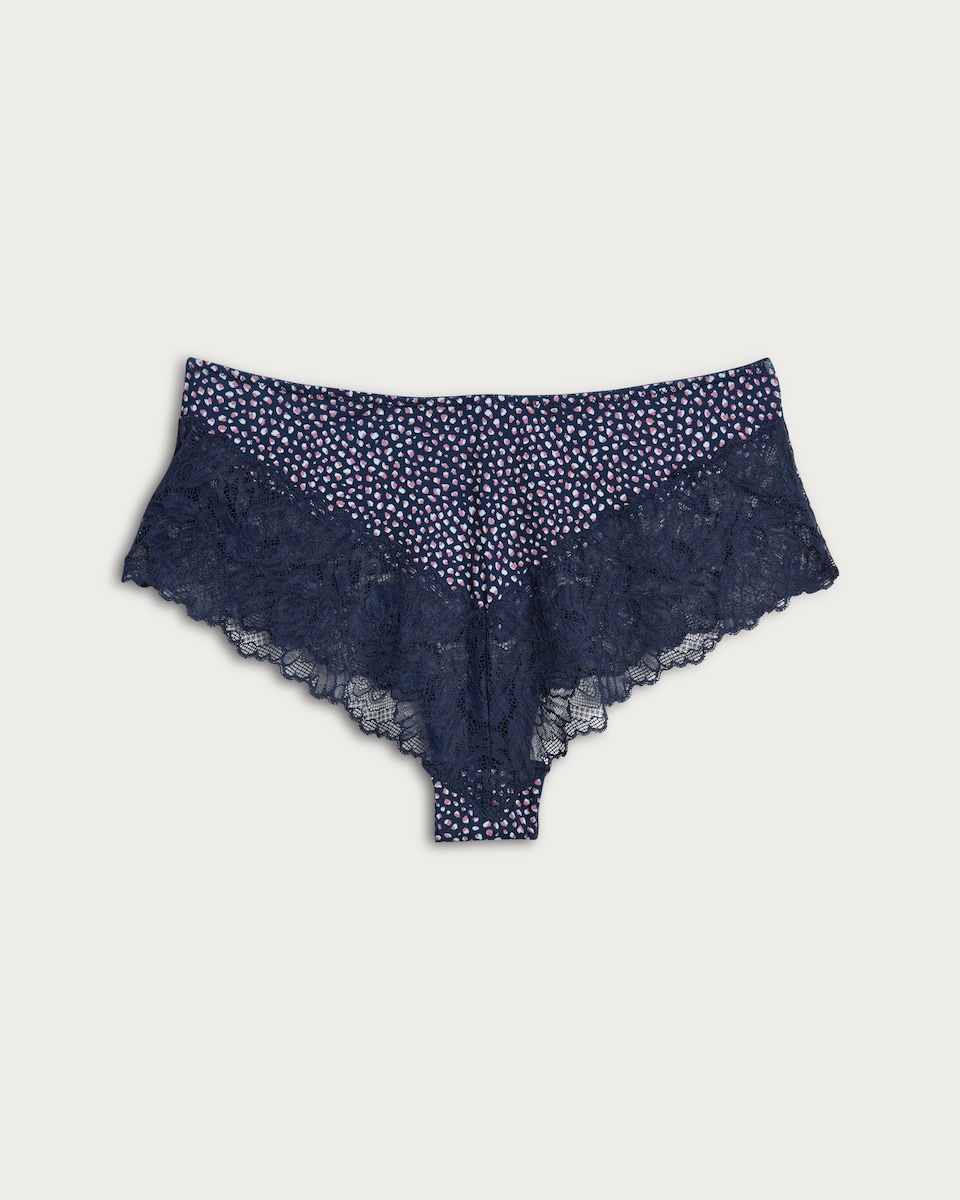 image 1 of F&F 3-Pack Microfibre Lace Trim Spot Print Knickers in Multi