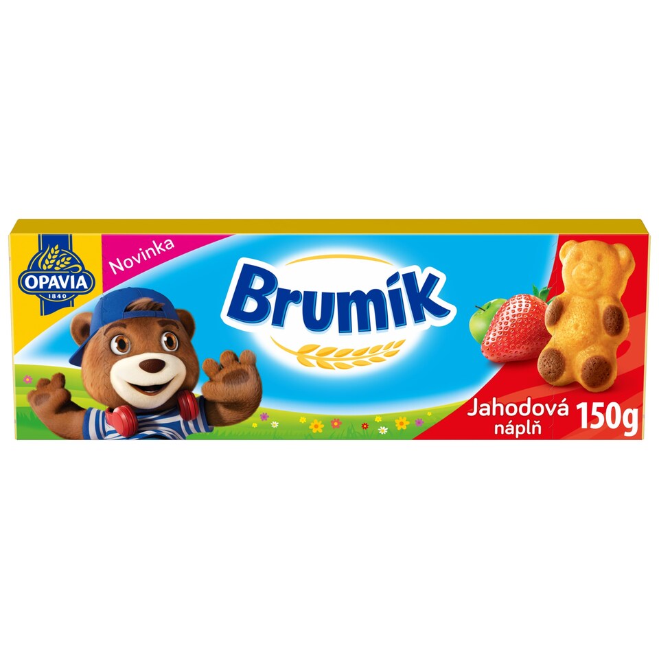 Opavia Brumík s jahodovou náplňou Jemné pečivo Bez farbív a konzervantov Balenie 5x 30g 150 g