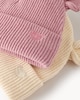 image 2 of F&F Baby 2-Pack Ribbed Bear Ear Beanie Hats in Pink