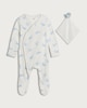 image 1 of F&F Baby 2-Piece Pure Cotton Sleepsuit and Comforter in White