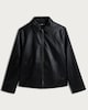 image 4 of F&F Zip-Up Faux Leather Jacket in Black