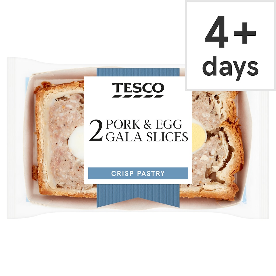 Tesco 2 Pork & Egg Gala Pork Pie Slices 250G