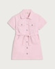image 4 of F&F Girls Pure Cotton Belted Denim Dress in Pink