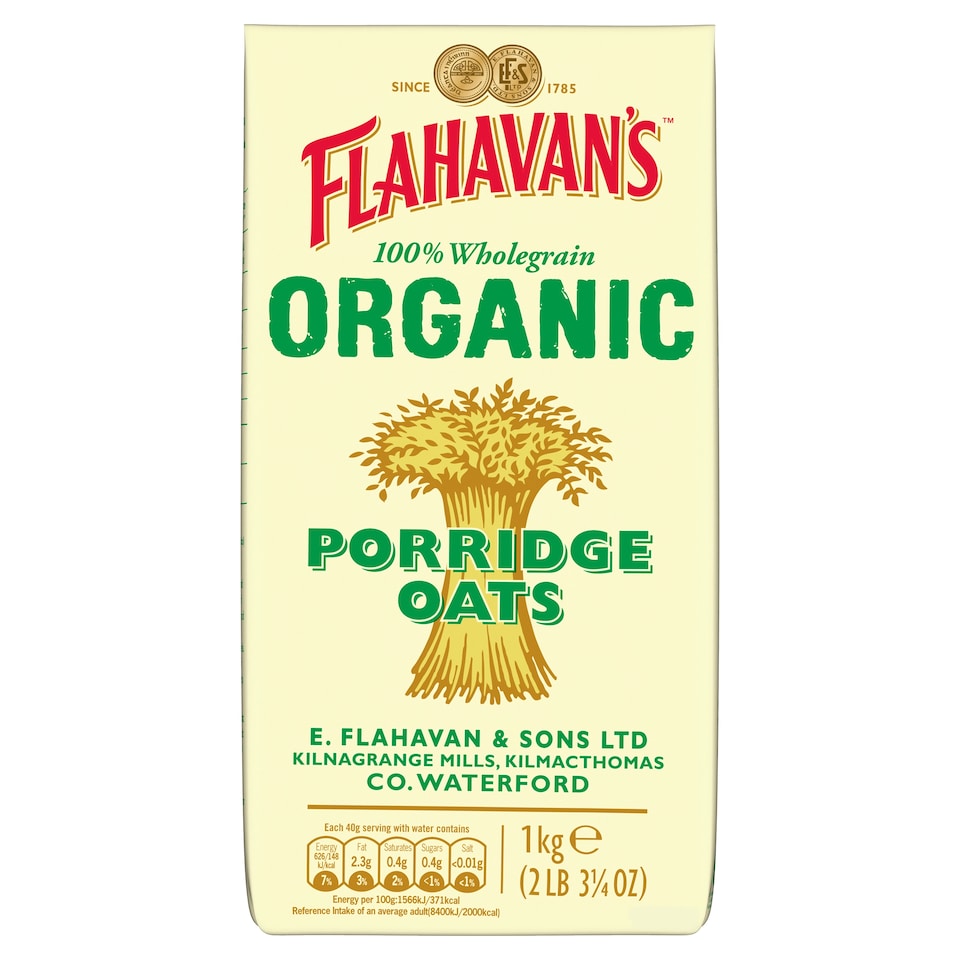 Flahavan's Organic Porridge Oats 1kg