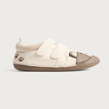 F&F Baby Bear Face Pram Shoes in White