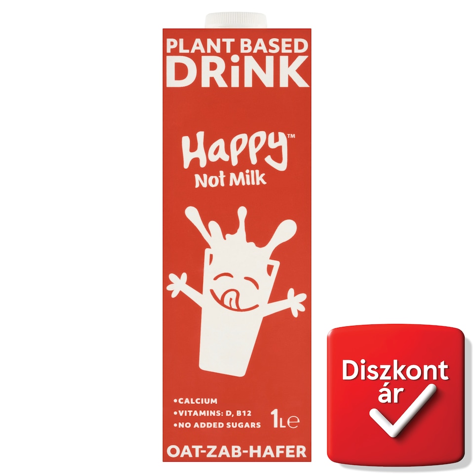image 1 of Happy Not Milk UHT Oat Drink with Calcium, Vitamin D- and B12 1 l