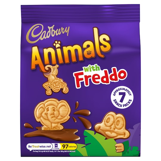 Cadbury Animals With Freddo 7 Pack 139.3G Tesco Groceries