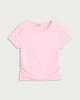 image 4 of F&F Girls Polyamide Ruched Side Short Sleeved Top in Pink
