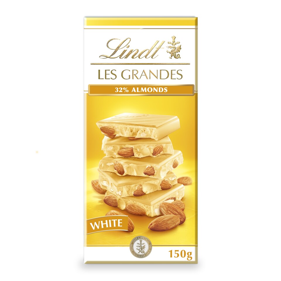 image 1 of Lindt Les Grande White Almond Chocolate Bar 150G