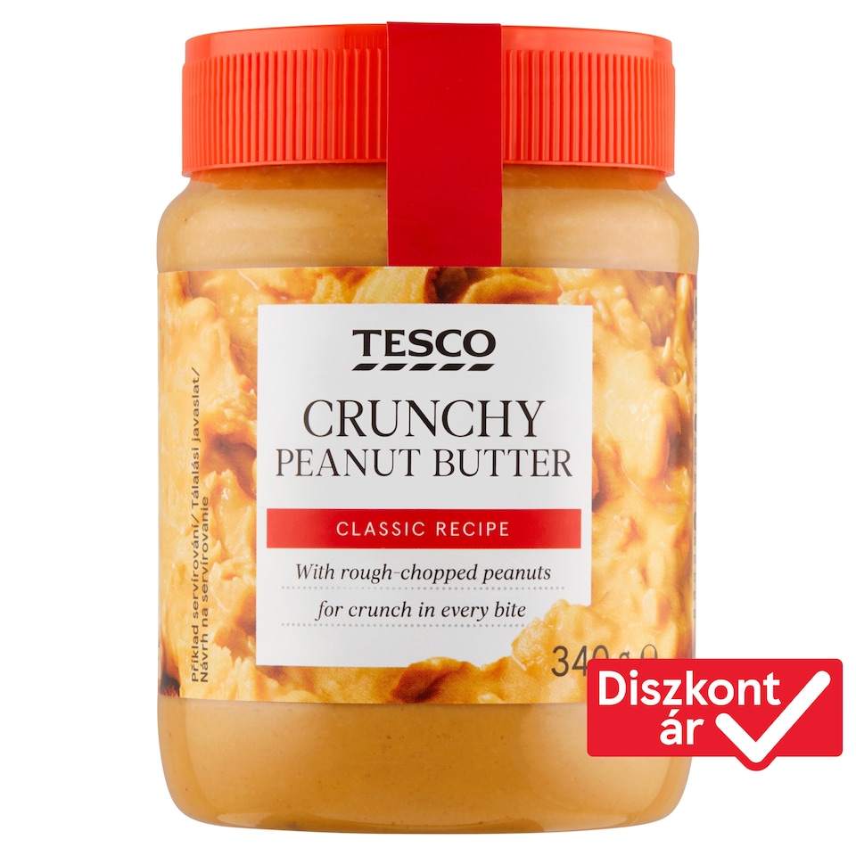 Tesco földimogyorókrém földimogyoró darabokkal 340 g