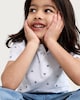 image 1 of F&F Boys Pure Cotton Seaside Print Polo Shirt in White